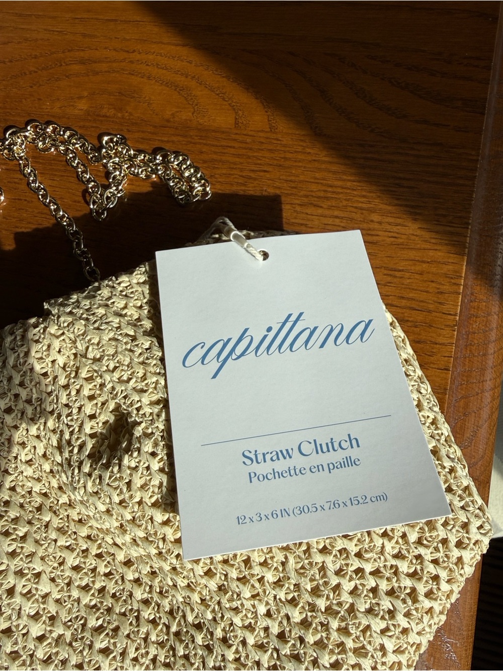 NEW❤️Capittana Oversized Raffia Clutch Woven Straw Clutch Bag - Cream $79 - Picture 7 of 8
